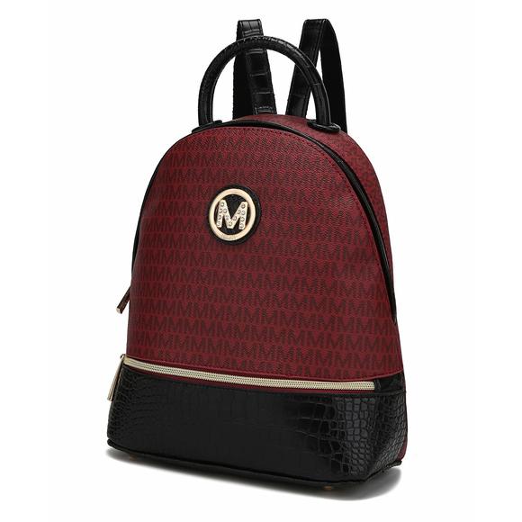 Snature Backpack Vegan Leather Top-Handle Bookbag Travel Bag B) - Picture 1 of 7